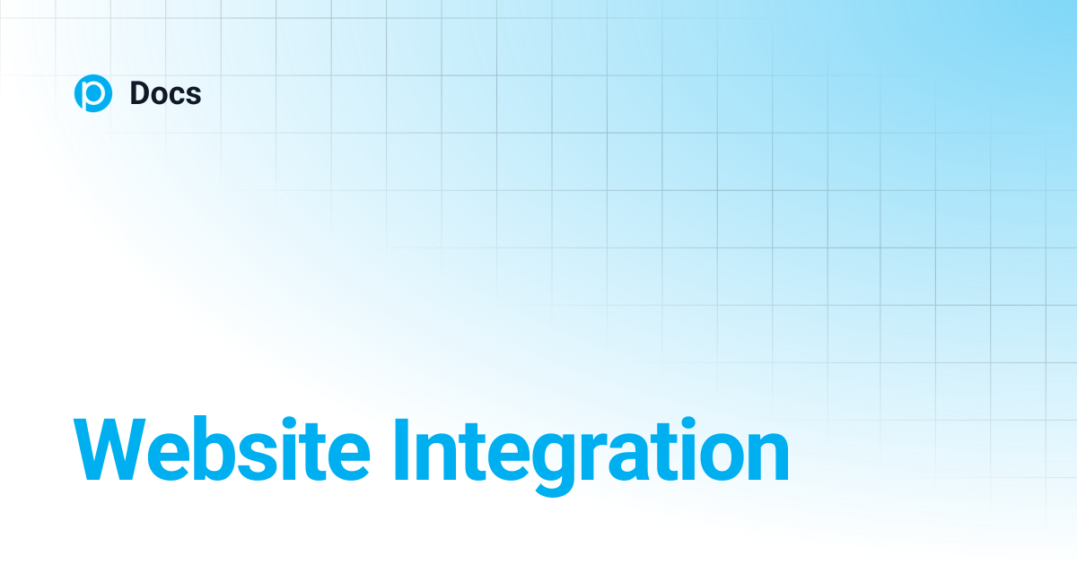 Website Integration | ENGLISH | Docs