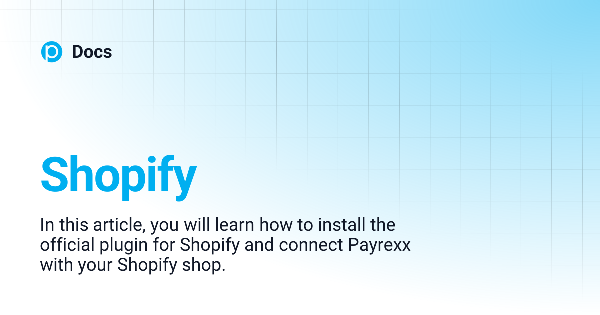 Shopify | ENGLISH | Docs