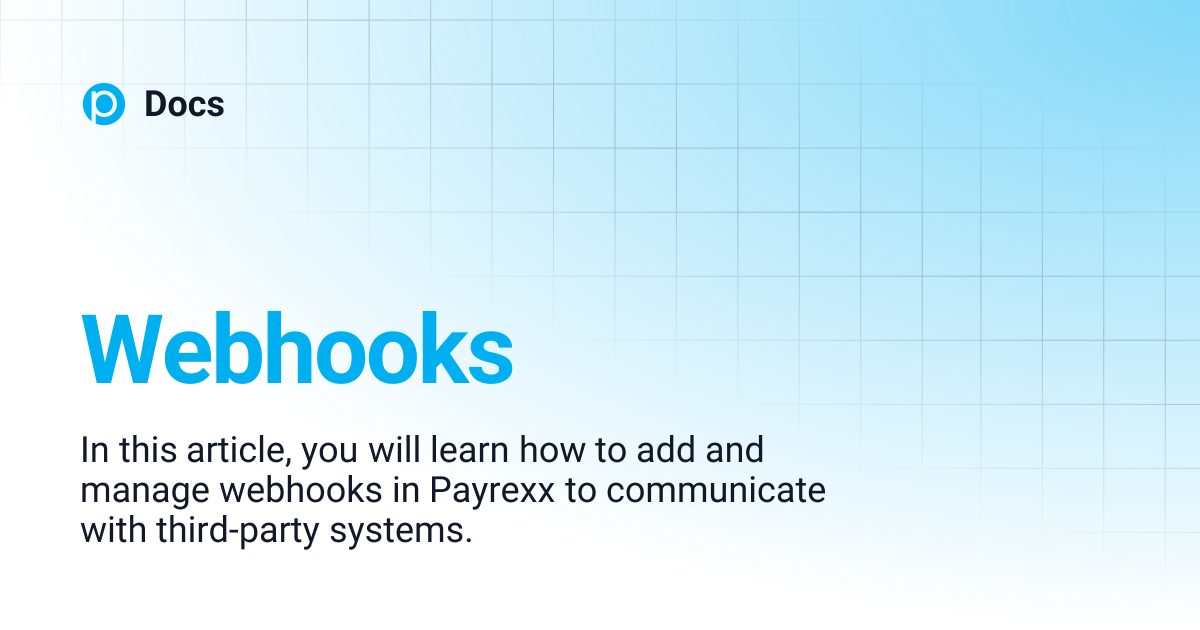 Webhooks | ENGLISH | Docs