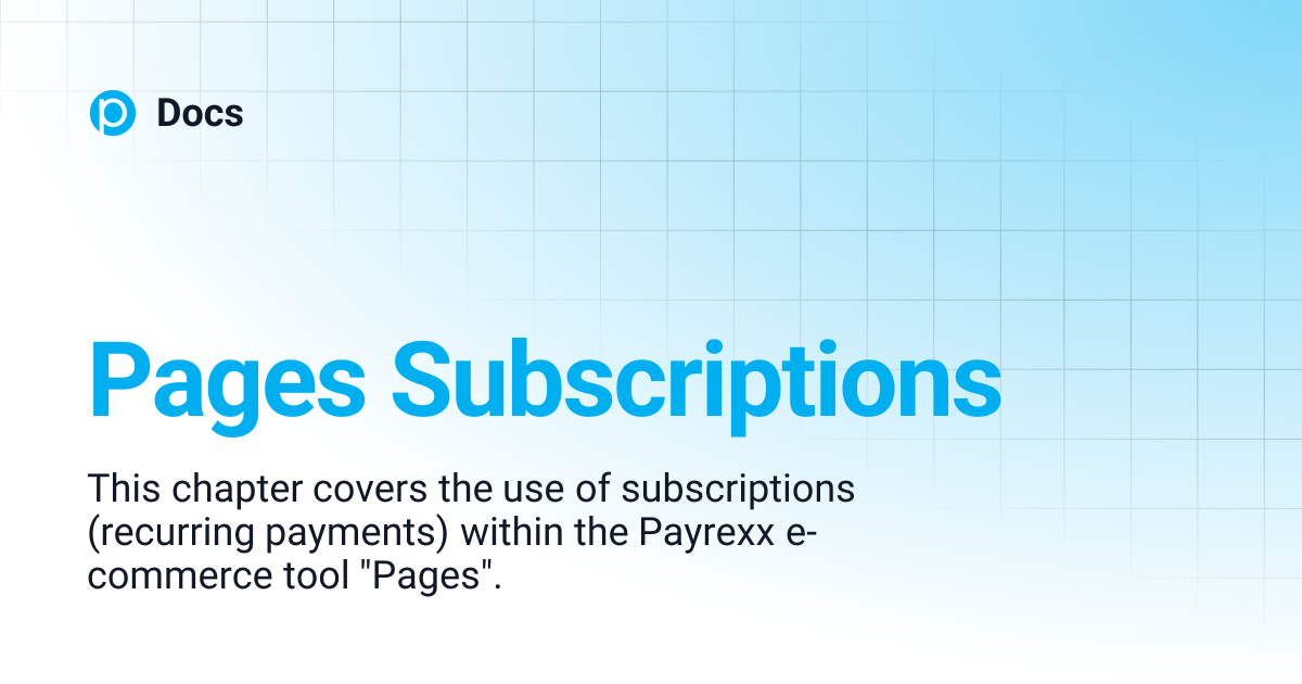 Pages Subscriptions | ENGLISH | Docs