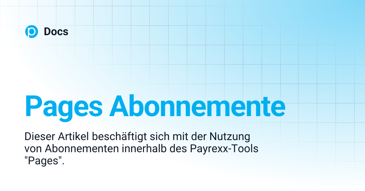 Pages Abonnemente | Docs