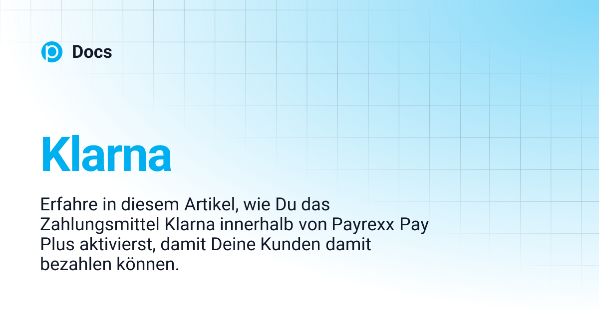 Klarna | Docs