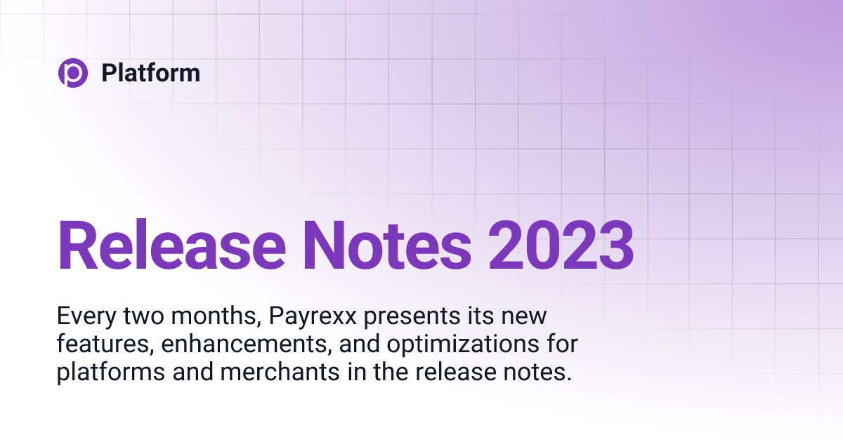 Release Notes 2023 English Platform